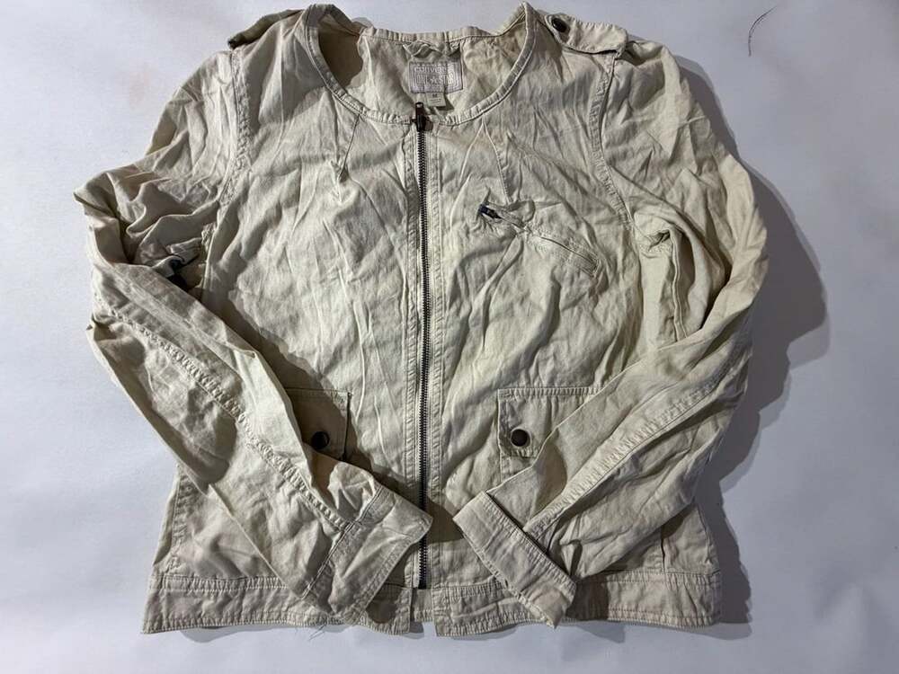Converse One Star Beige Full Zip Military Utility Jacket Womens Medium